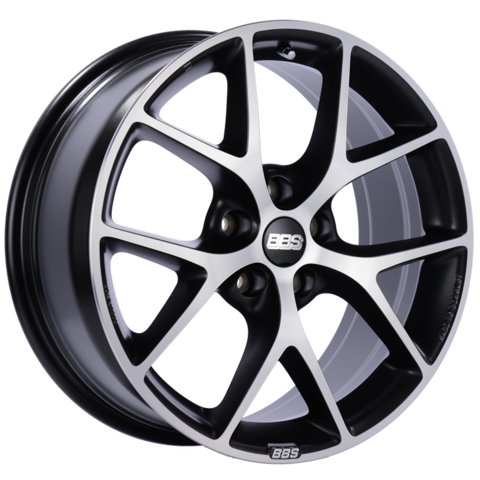 Picture of BBS SR 17x7-5 5x114-3 ET42 Satin Black Diamond Cut Face Wheel -82mm PFS-Clip Required