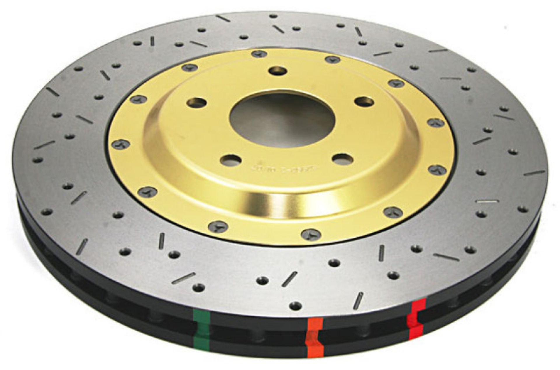 Picture of DBA 05-12 Corvette C6 w-Z06 pkg Front Drilled & Slotted 5000 Series 2 Piece Rotor Assembled w- Gold