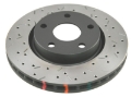 Picture of DBA 05-13 Ford Mustang GT-V6 Rear Drilled & Slotted 4000 Series Rotor w- Black Hat