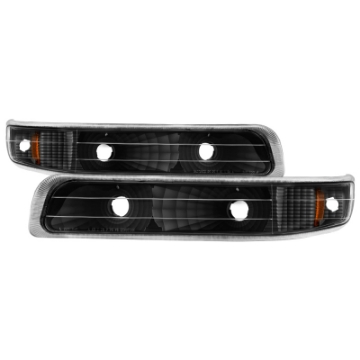 Picture of Xtune Chevy Silverado 99-02 Amber Reflector Bumper Lights Black CBL-JH-CS99-AM-BK