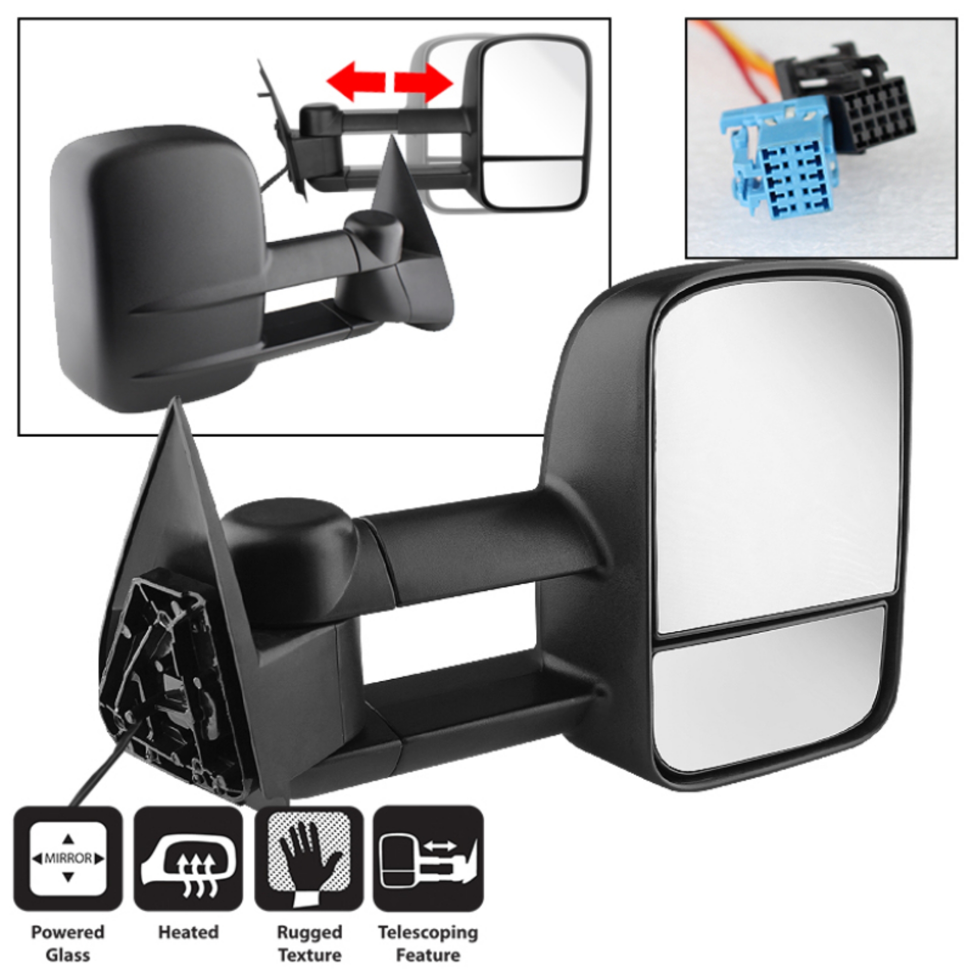 Picture of Xtune Chevy Silverado 03-06 Manual Extendable Power Heated Adjust Mirror Right MIR-CSIL03-PW-R