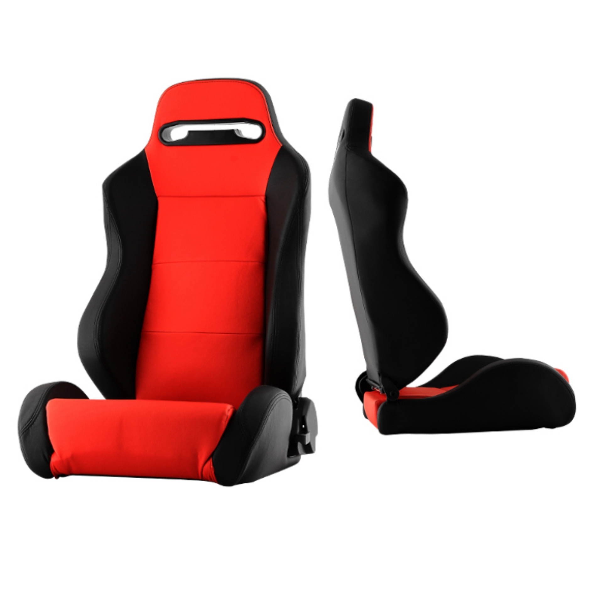 Picture of Xtune Thunder Style Racing Seat Pu Double Slider Red-Black Driver Side RST-TH-01-RD-DR