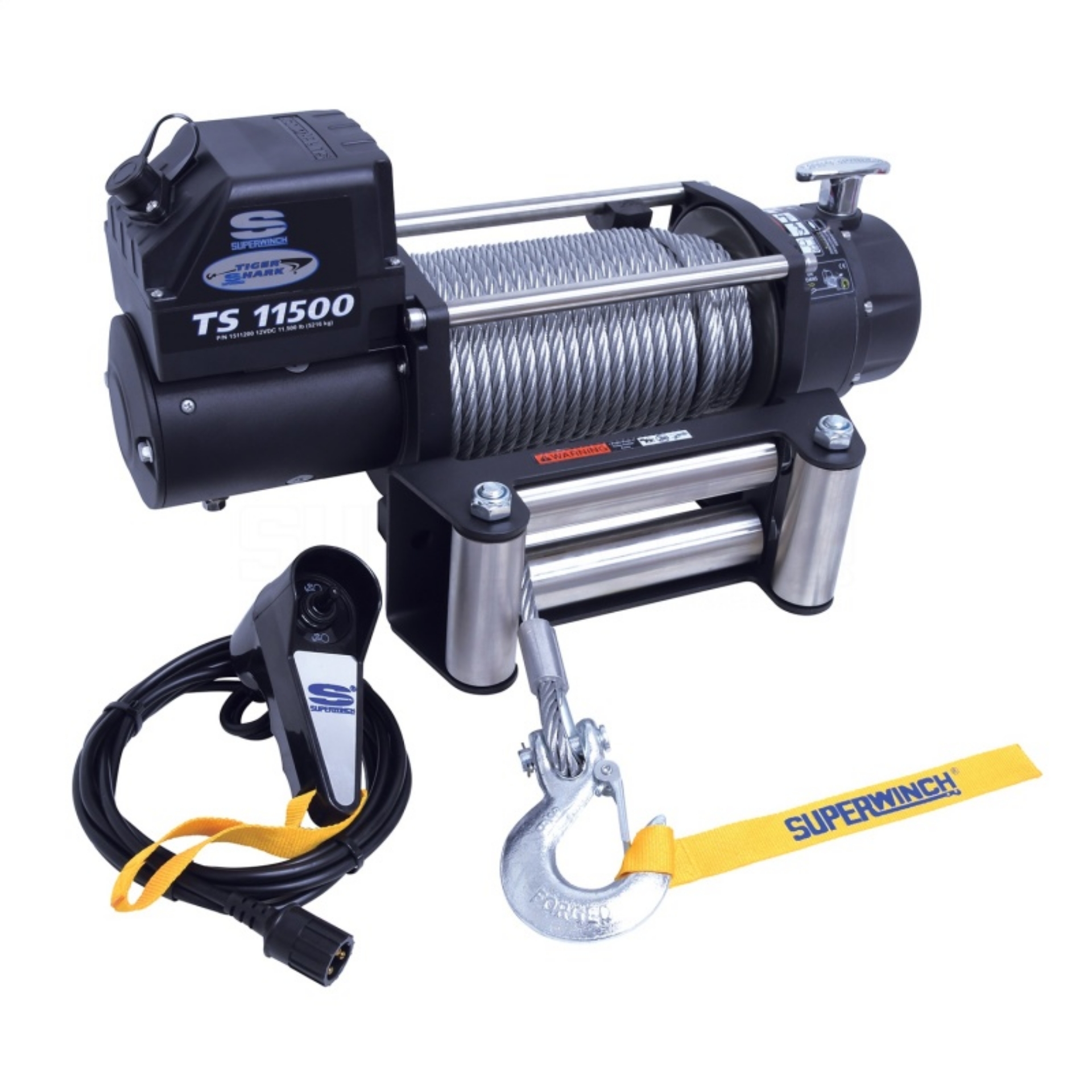 Picture of Superwinch 11500 LBS 12V DC 3-8in x 84ft Steel Rope Tiger Shark 11500 Winch