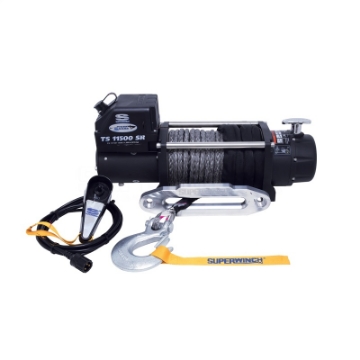 Picture of Superwinch 11500 LBS 12V DC 3-8in x 80ft Synthetic Rope Tiger Shark 11500 Winch