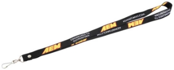 Picture of AEM Black Lanyard 3-4in x 36in w- Swivel Clip - Red - Yellow AEM Logo