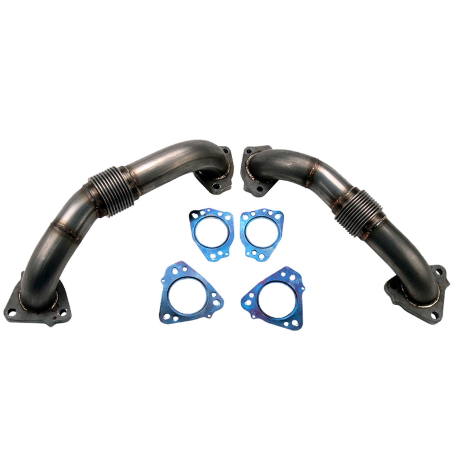 Picture of Wehrli 17-24 Chevrolet 6-6L L5P Duramax 2in Stainless Up Pipe Kit w-Gaskets