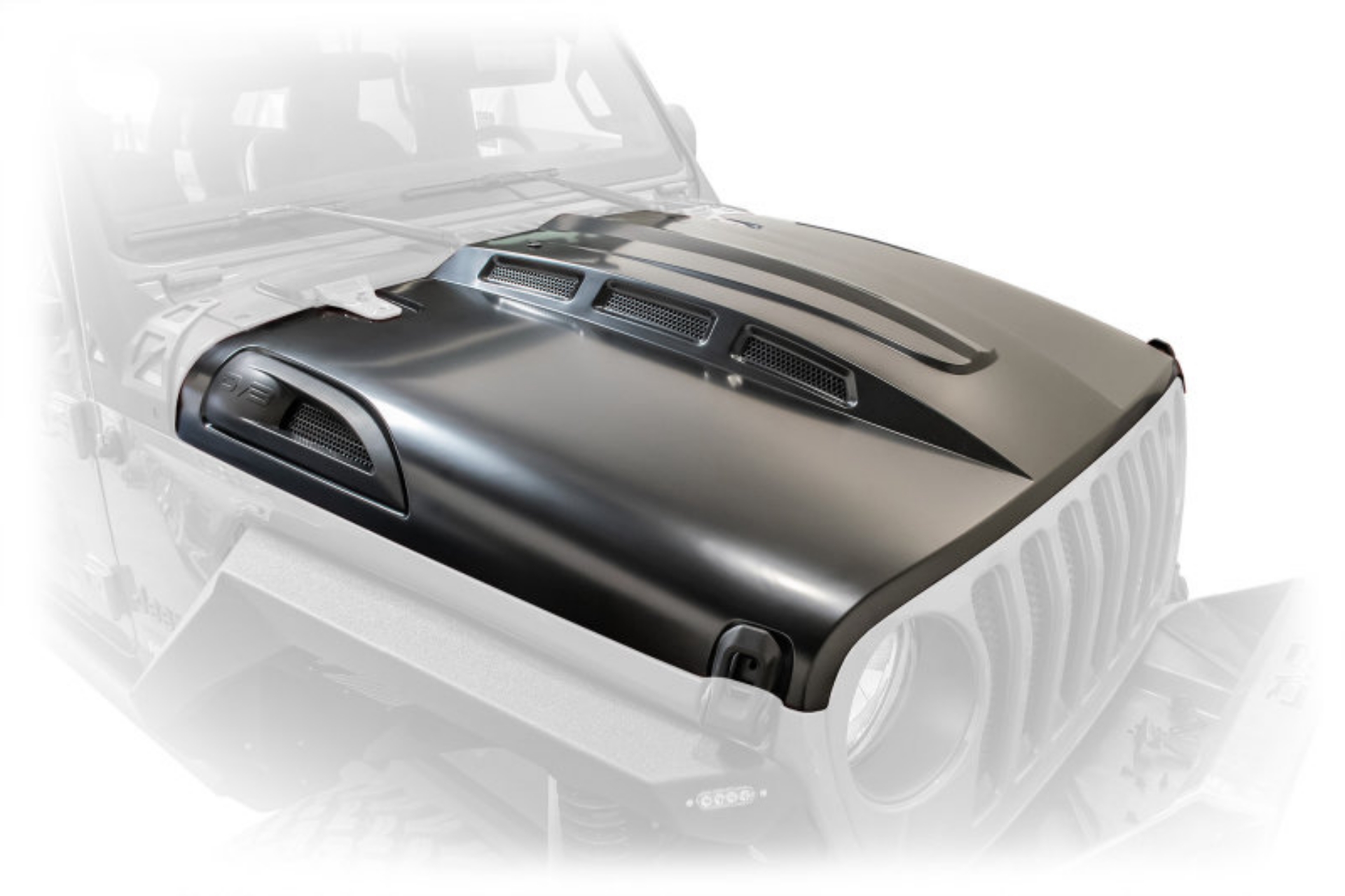 Picture of DV8 Offroad 18+ Jeep JL Heat Dispersion Hood - Primer Black