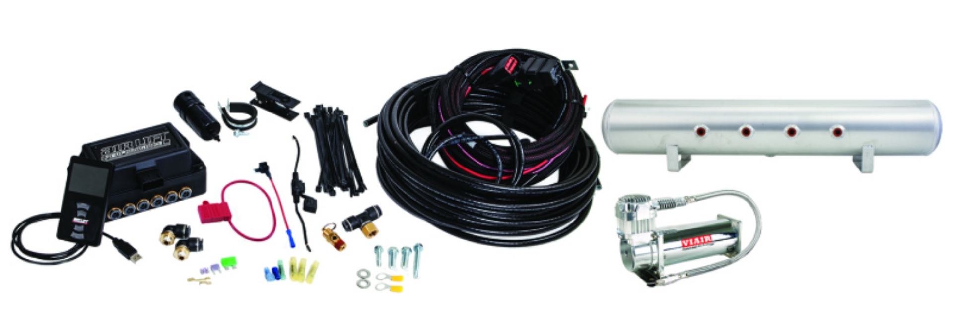 Picture of Air Lift Performance 3P 3-8 Air Line 5 Gal  Raw Aluminum Tank VIAIR 444C Comp