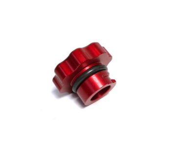 Picture of Fleece Performance 01-16 GM 2500-3500 Duramax Billet Oil Cap Cover - Red