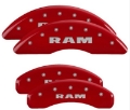 Picture of MGP 4 Caliper Covers Engraved Front & Rear 2019 Ram 1500 Red Finish Silver RAM Logo