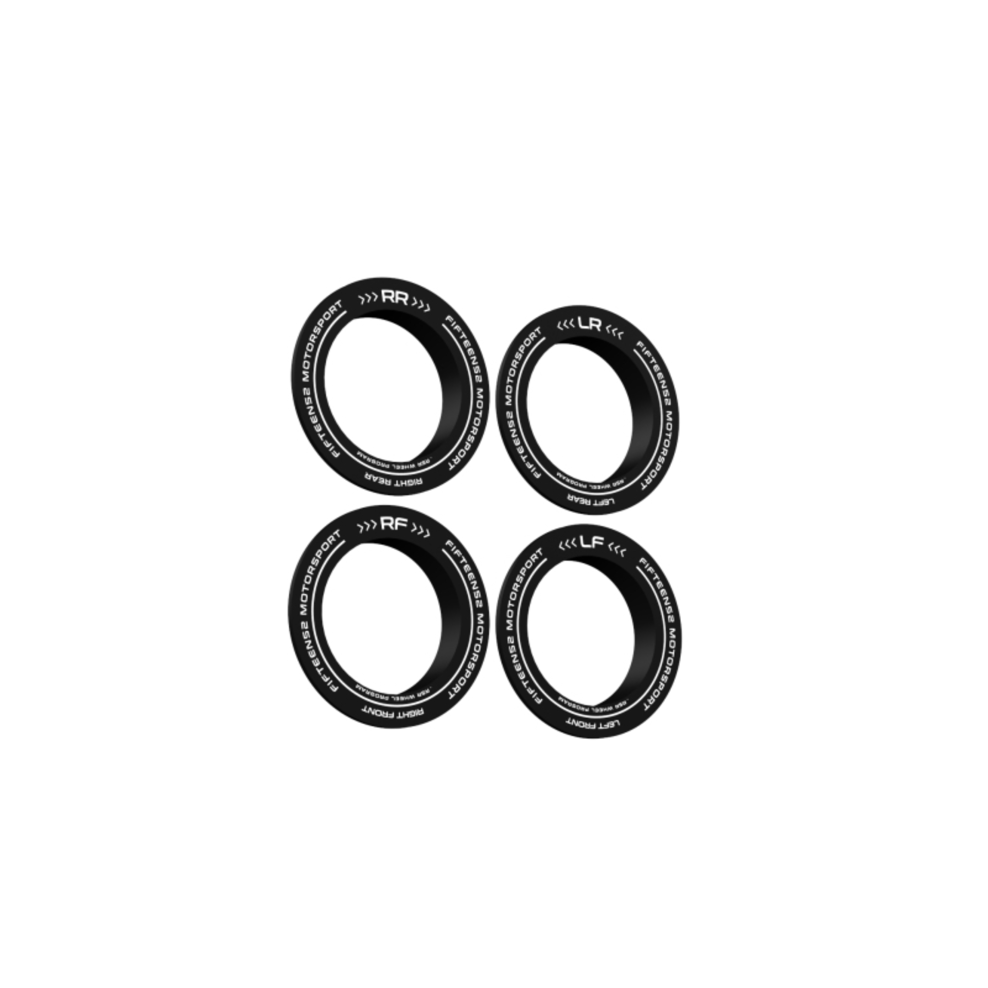 Picture of fifteen52 Holeshot RSR Center Ring - Corner Designation Set of Four - Black