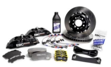 Picture of EBC Racing 00-07 BMW M3 E46 Black Apollo-4 Calipers 355mm Rotors Front Big Brake Kit