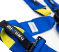 Picture of NRG FIA 6pt 2in- Shoulder Belt for HANS Device- Rotary Cam Lock Buckle- 3in- Waist Belt - Blue