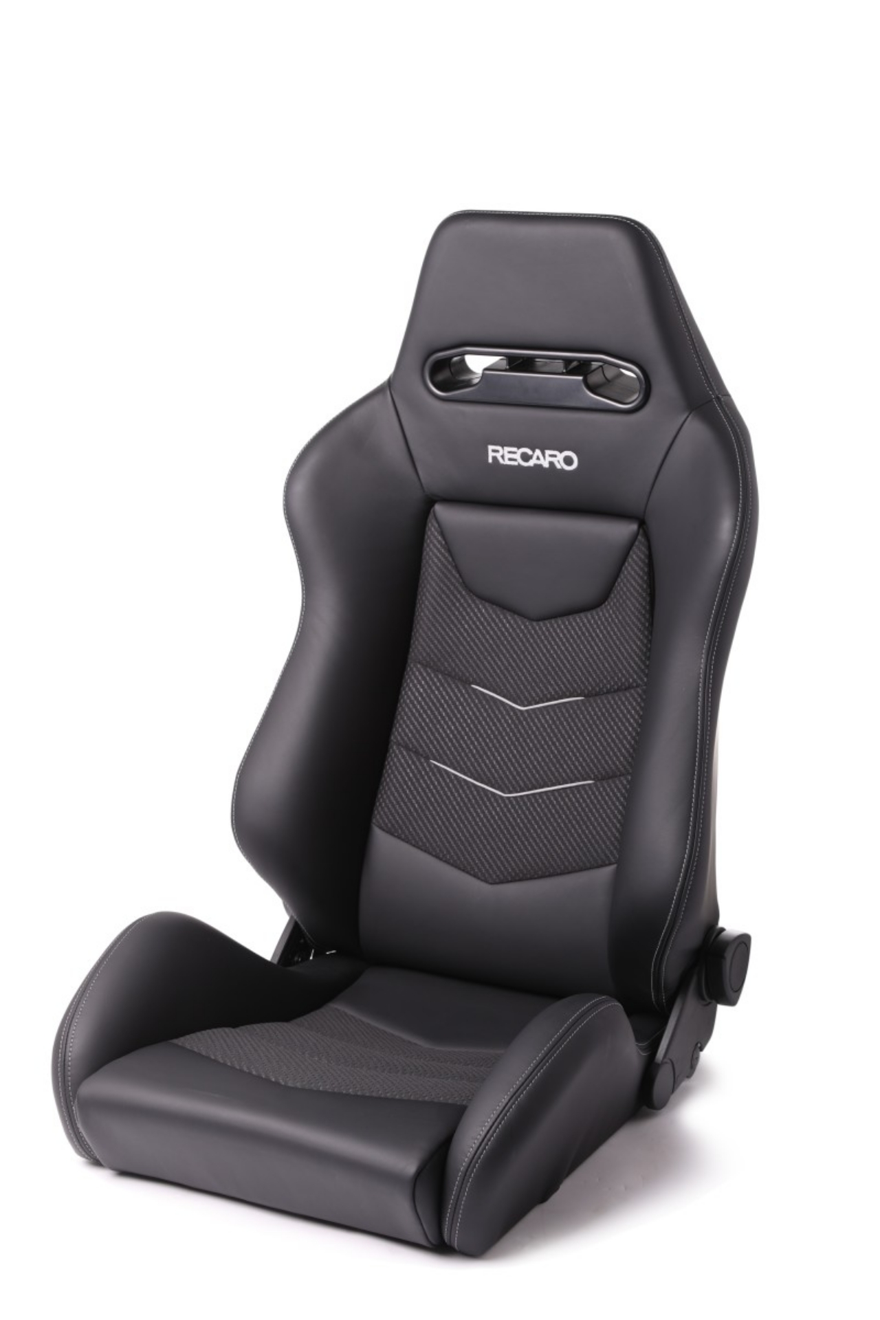 Picture of Recaro Speed V Passenger Seat - Black Leather-Cloud Grey Suede Accent