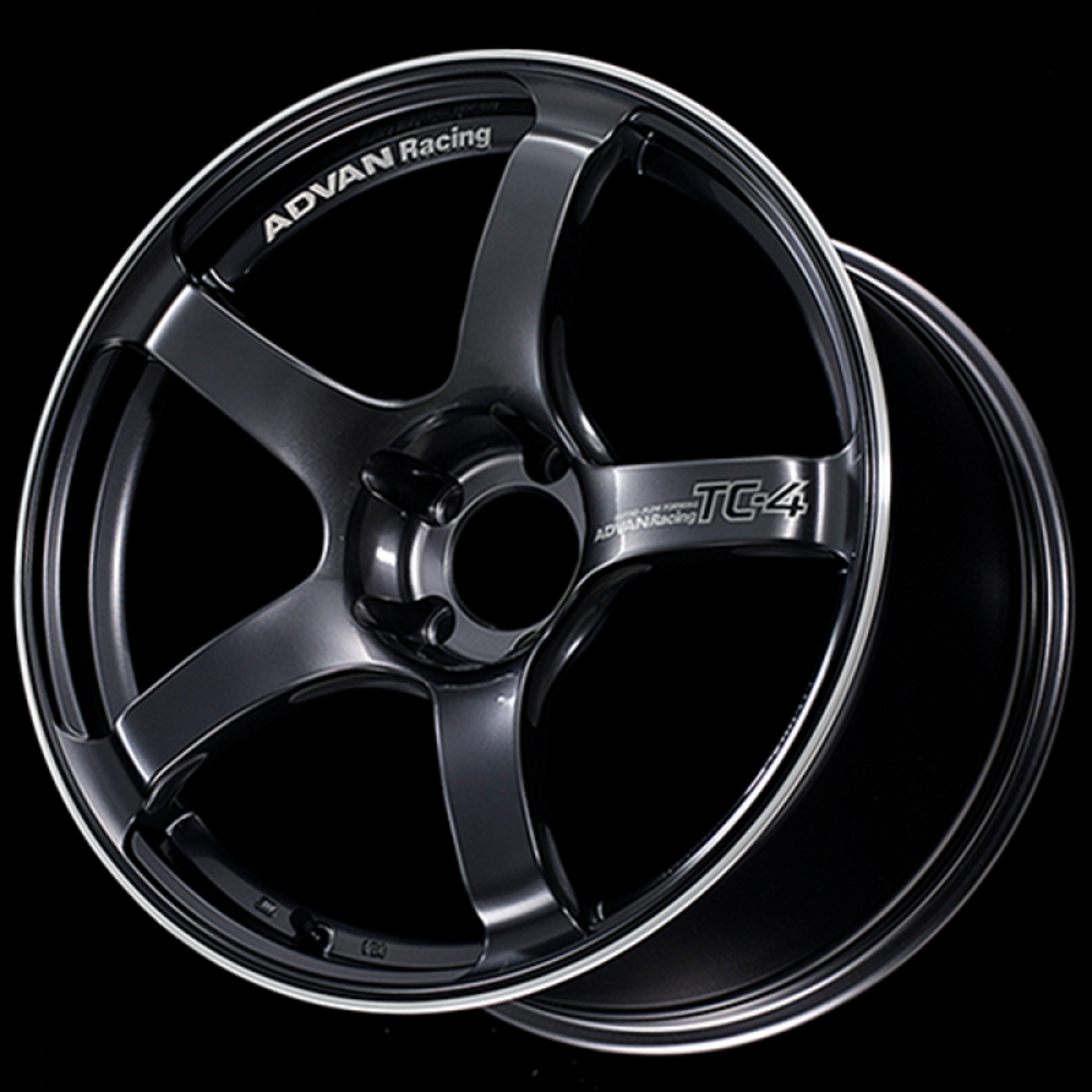 Picture of Advan TC4 18x9-5 +45 5-120 Racing Black Gun Metallic and Ring Wheel