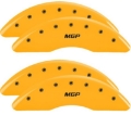 Picture of MGP 4 Caliper Covers Engraved Front & Rear 2019+ Ram 2500-3500 Yellow Finish Black MGP Logo