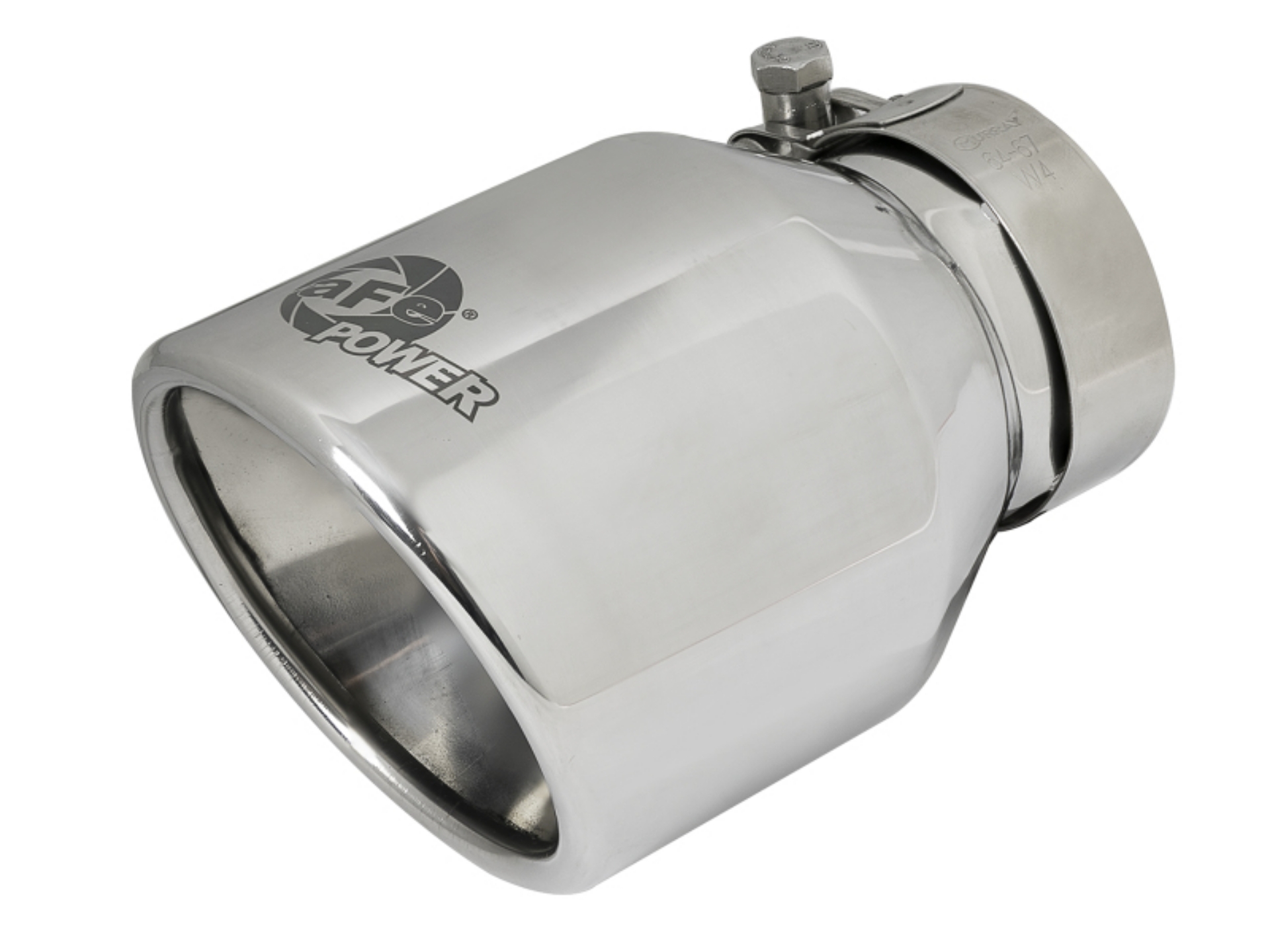 Picture of aFe MACH Force-Xp 304 SS Clamp-On Exhaust Tip 2-5in- Inlet - 4in- Outlet - 6in- L - Polished