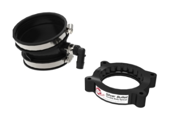 Picture of aFe 2020 Vette C8 Silver Bullet Aluminum Throttle Body Spacer - Works With Factory Intake Only - Blk