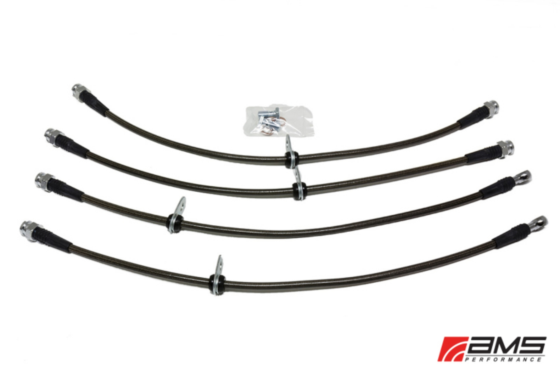 Picture of AMS Performance 08-15 Mitsubishi EVO X Stainless Steel Brake Lines 4 Lines