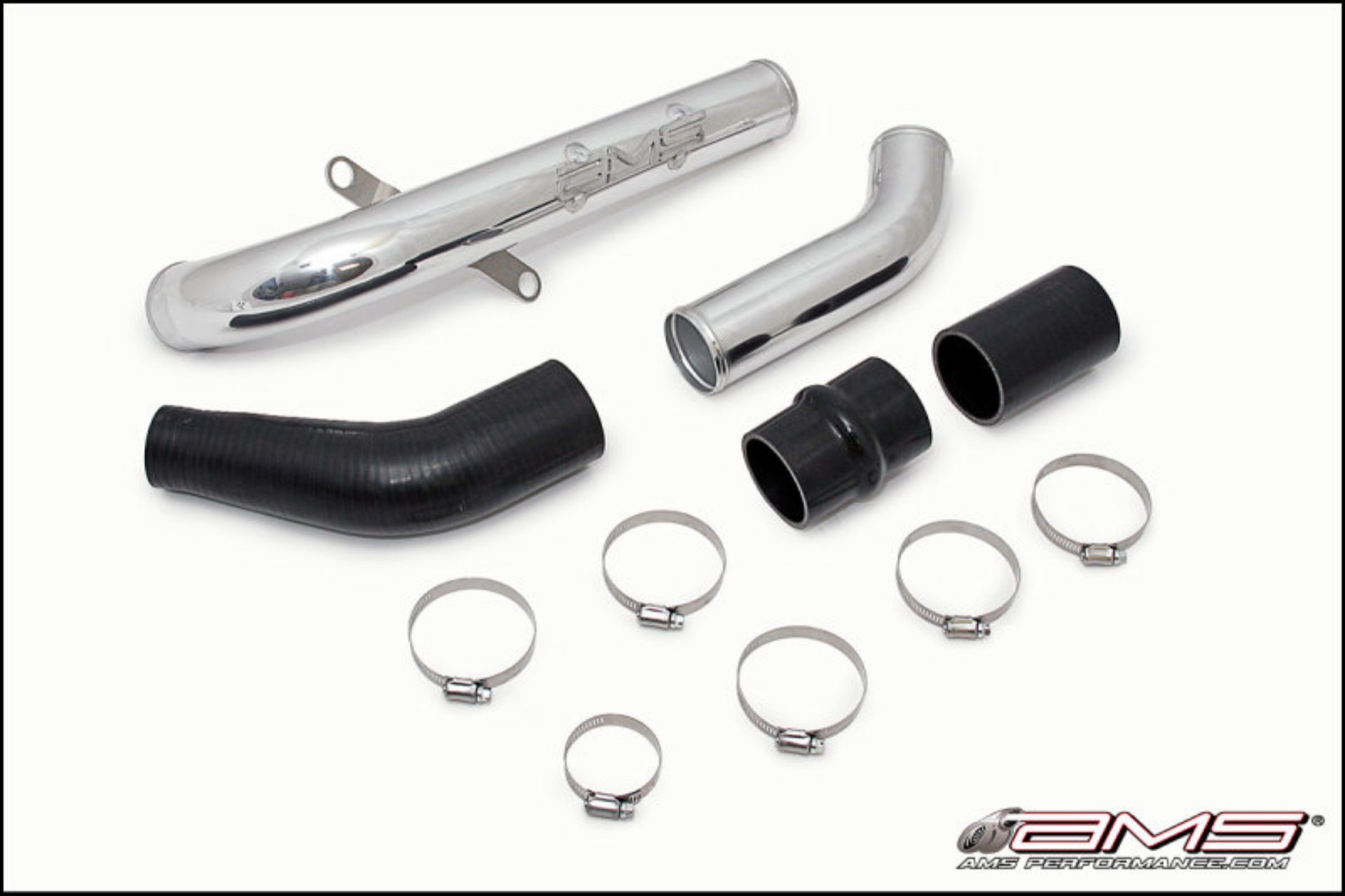 Picture of AMS Performance 08-15 Mitsubishi EVO X Upper I-C Pipe - Black Powder Coat