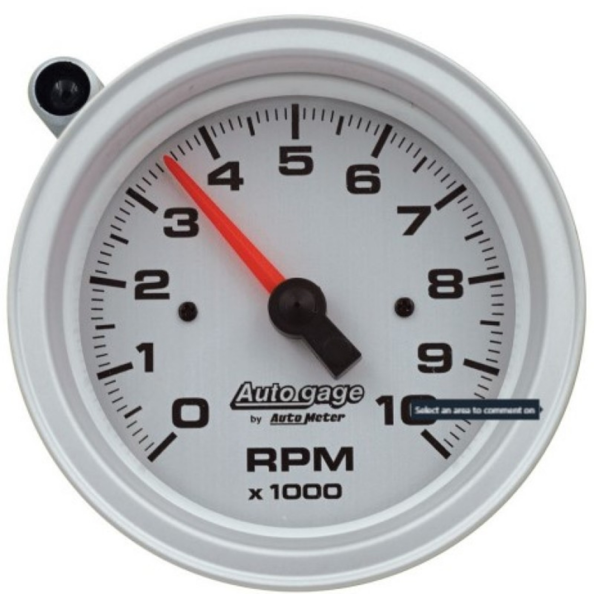 Picture of AutoMeter Tachometer Gauge 10K RPM 3 3-4in Pedestal w-Ext- Shift-Light - Silver Dial-Black Case