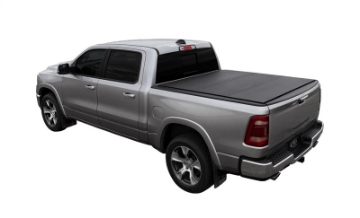 Picture of Access LOMAX Alum Tri-Fold Cover w-Split Rails BK Urethane Finish 19-20 Dodge Ram-5ft 7in w-o RamBox