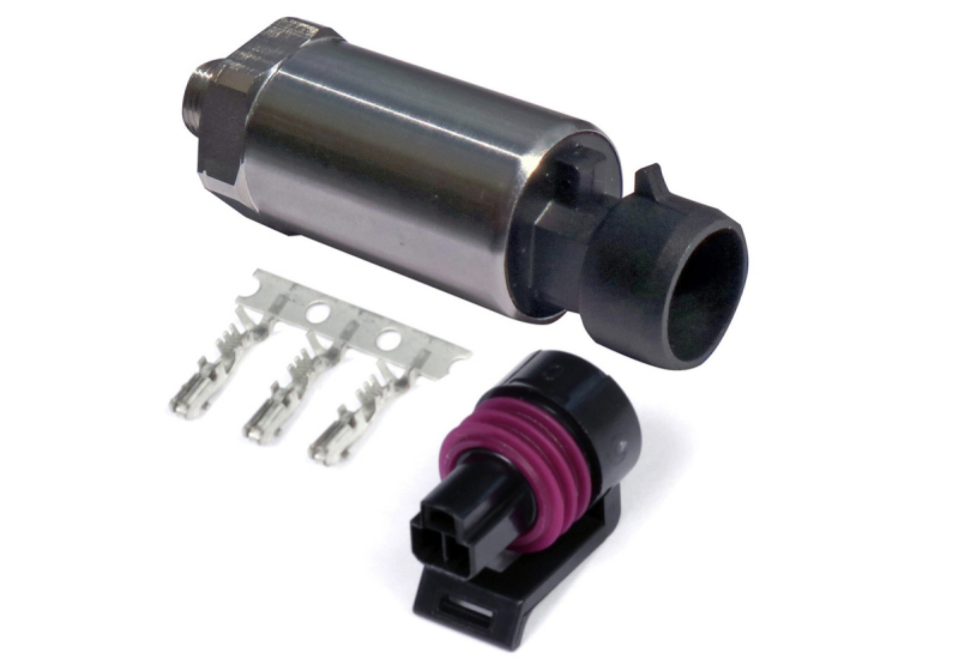 Picture of Haltech 250 PSI Motorsport SS Diaphragm Fuel-Oil Pressure Sensor 1-8 NPT Incl Plug-Pins