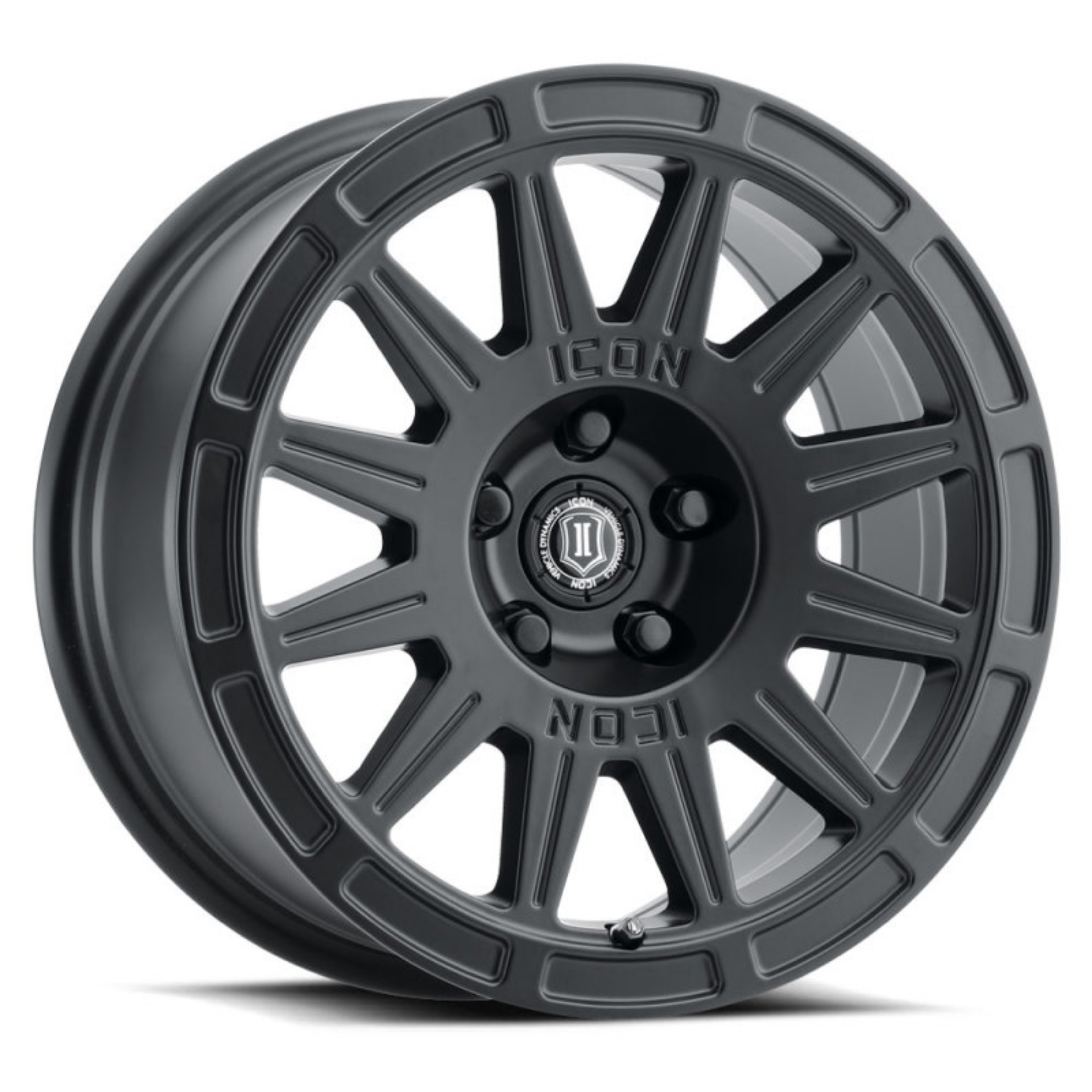 Picture of ICON Ricochet 15x7 5x100 15mm Offset 4-6in BS 56-1mm Bore Satin Black Wheel