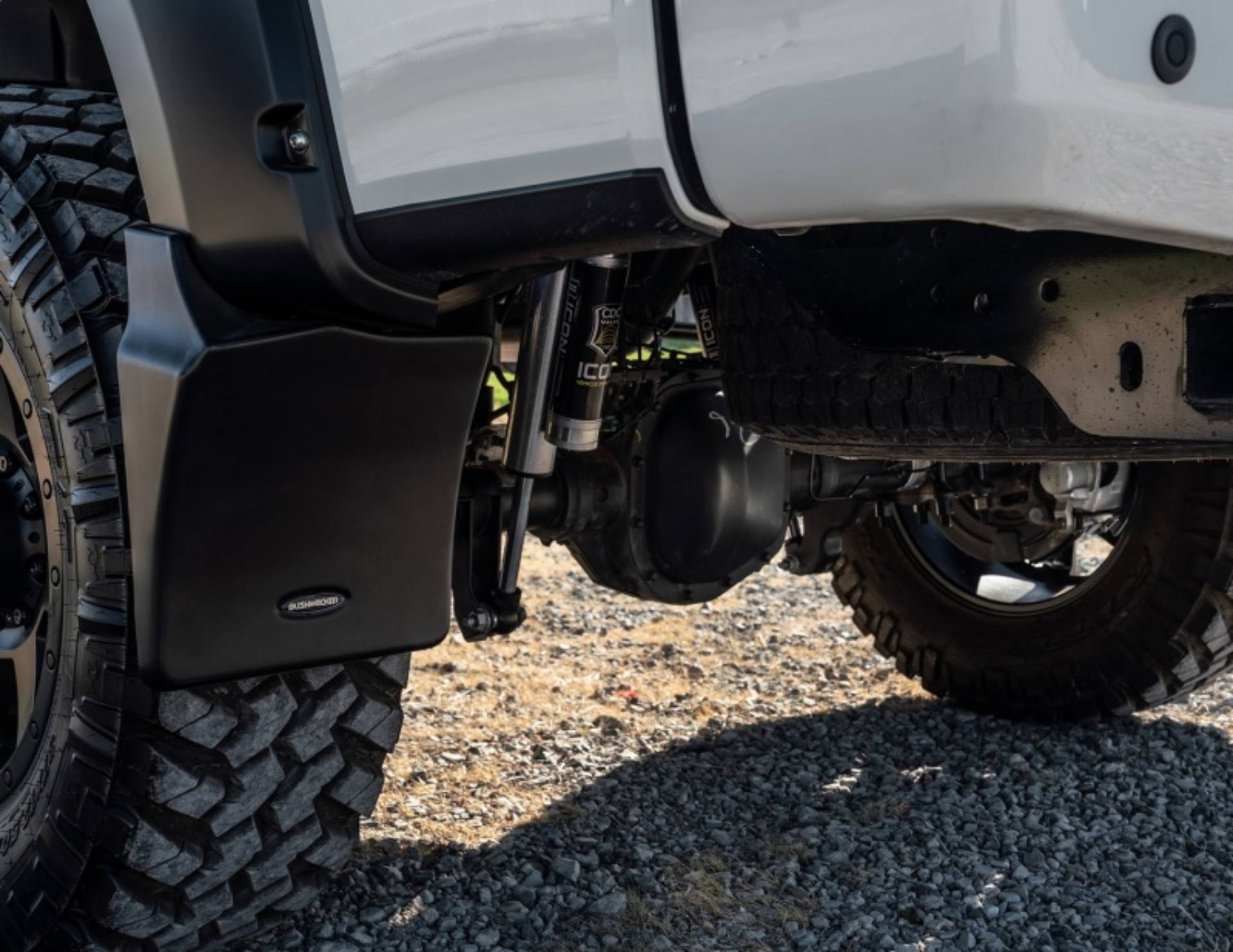 Picture of Bushwacker 15-20 Ford F-150 Trail Armor Rear Mud Flaps Fits Pocket Style Flares