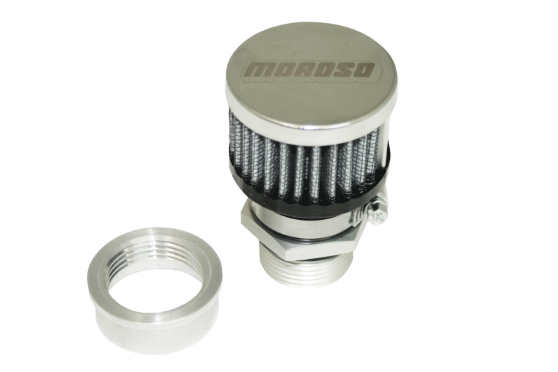 Picture of Moroso Weld-On Valve Cover Breather Kit - Aluminum Valve Covers - Chrome Finish