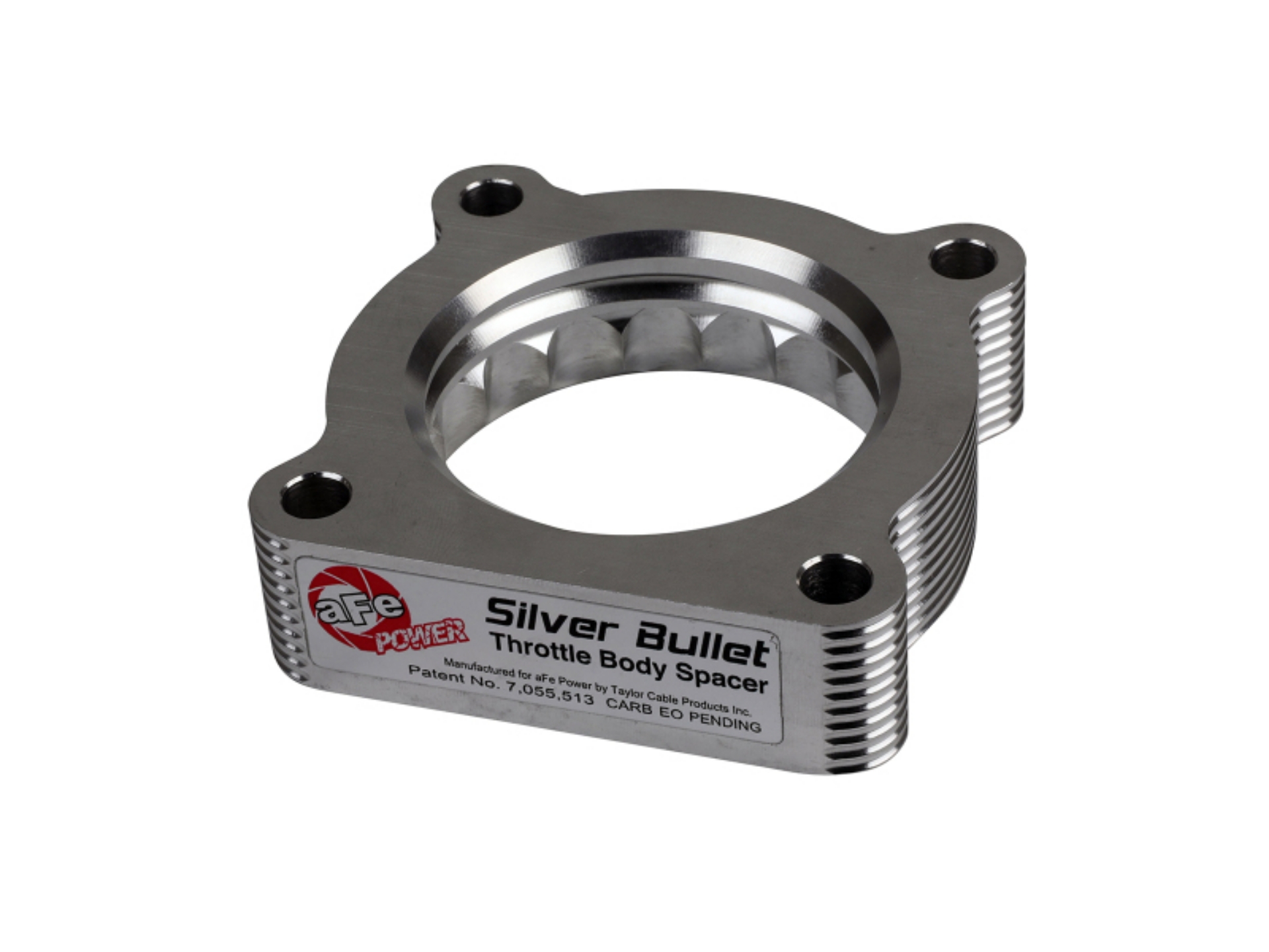 Picture of aFe 07-12 Dodge 1500 - 07-12 Dodge Dakota V6 3-7L Silver Bullet Throttle Body Spacer - Silver