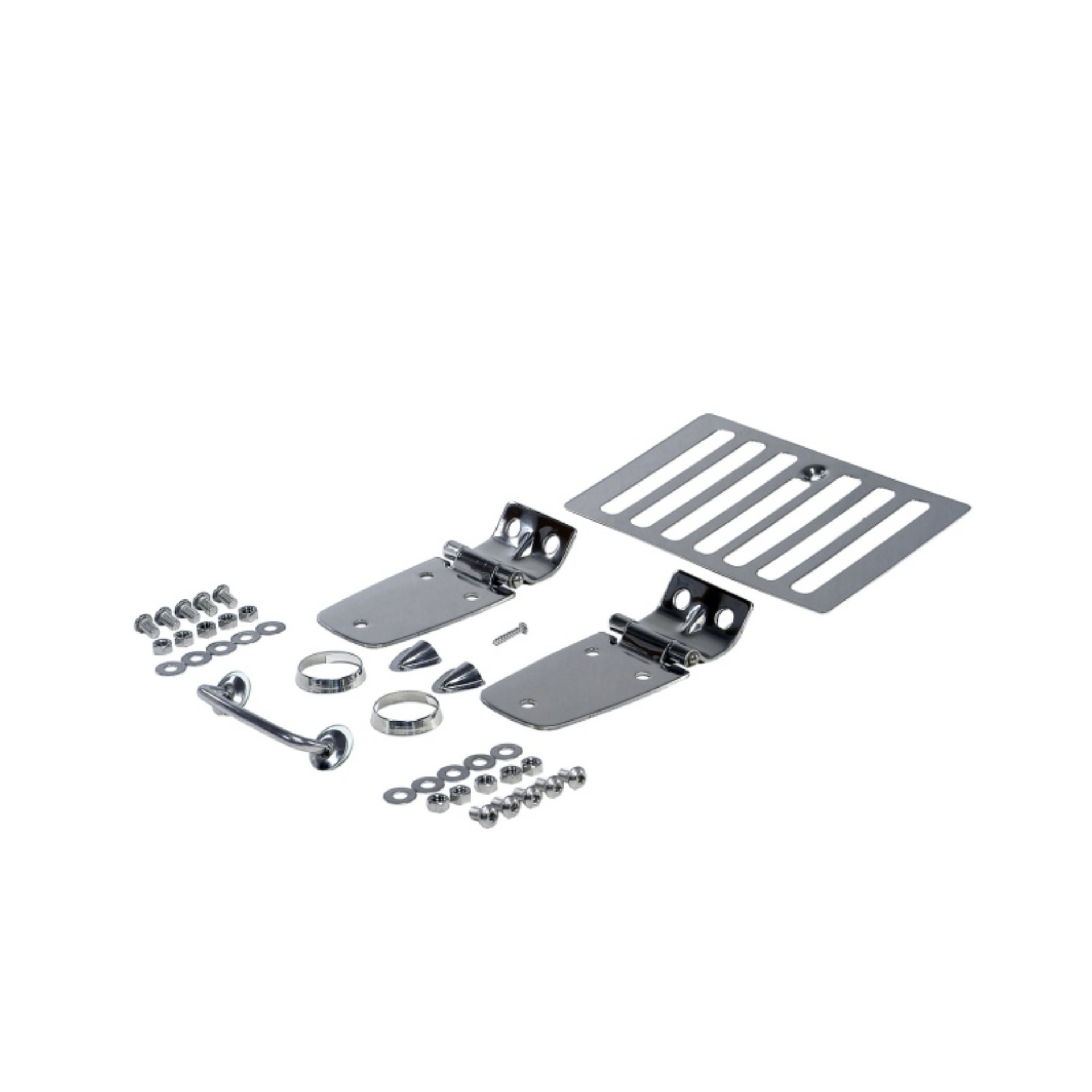 Picture of Rugged Ridge 98-06 Jeep Wrangler Stainless Steel Complete Hood Dress Up Kit