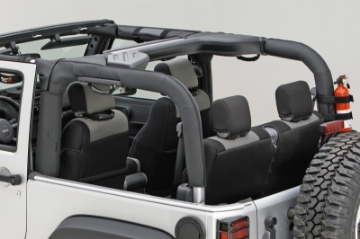 Picture of Rugged Ridge Roll Bar Cover Black Vinyl 07-18 Jeep Wrangler JK