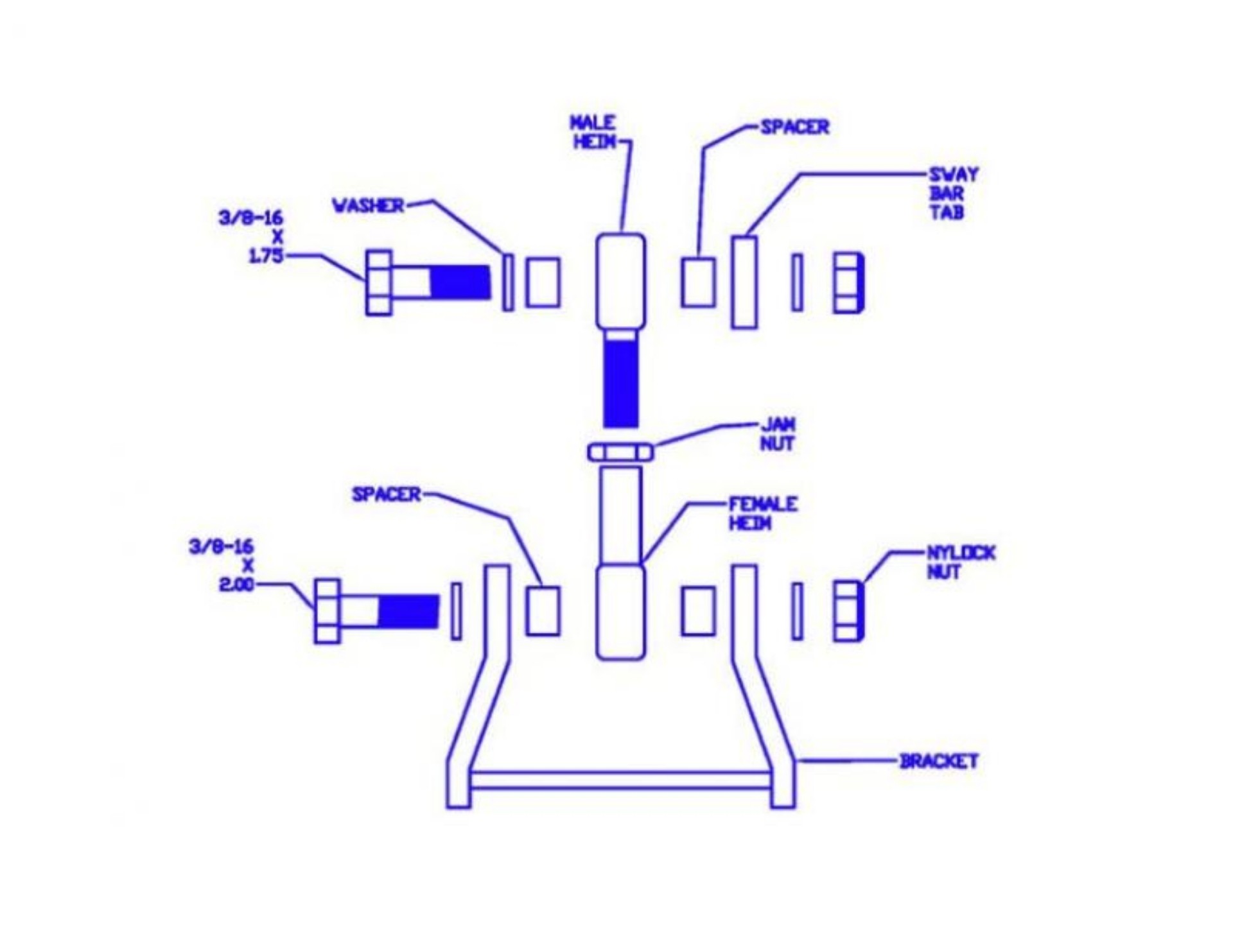 Picture of Progress Tech 01-05 Honda Civic Rear Sway Bar Adapter Kit