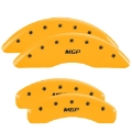 Picture of MGP 4 Caliper Covers Engraved Front & Rear 2019+ Ram 1500 Yellow Finish Silver MGP Logo