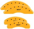 Picture of MGP 4 Caliper Covers Engraved Front & Rear 2019+ Ram 1500 Yellow Finish Silver MGP Logo