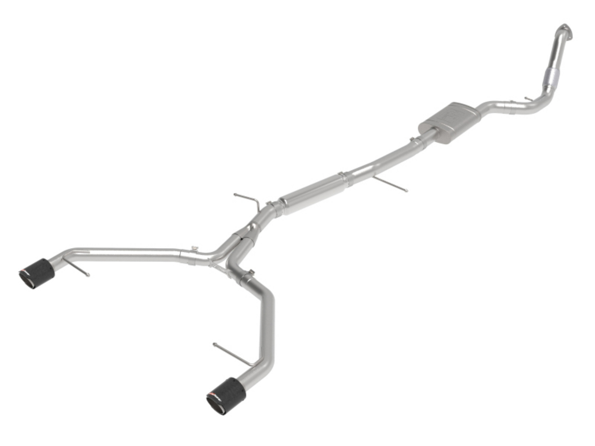 Picture of aFe 17-19 Audi A4 B9 MACH Force-Xp 3in to 2-5in 304 SS Cat-Back Exhaust System-Dual Carbon Tips