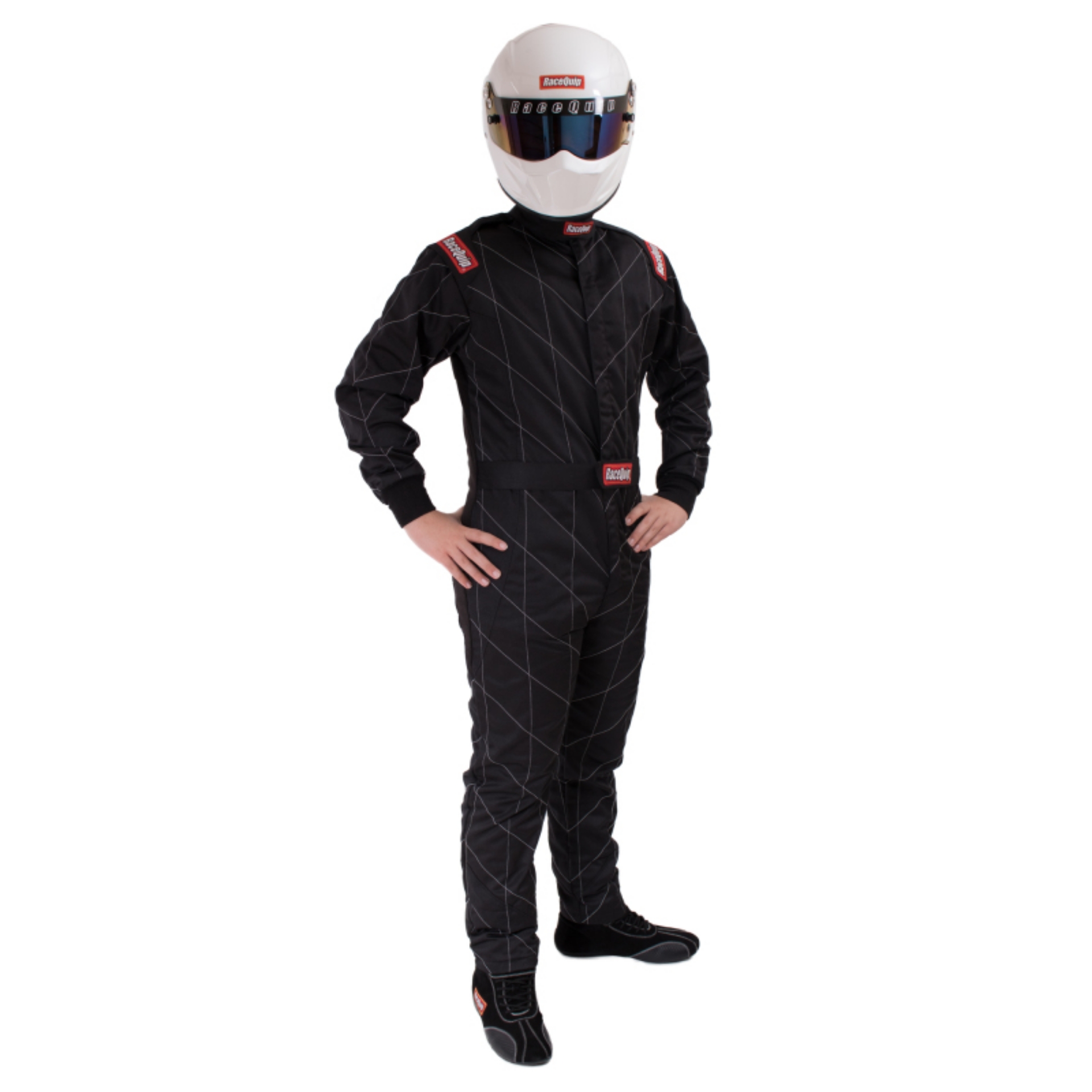 Picture of RaceQuip Black Chevron-5 Suit SFI-5 - Medium