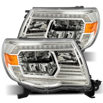 Picture of AlphaRex 05-11 Toyota Tacoma LUXX Crystal Headlights Plank Style Chrome w-Activation Light-DRL