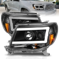 Picture of ANZO 05-09 Toyota Tacoma Projector Light Bar Style Headlights w- C Light Bar