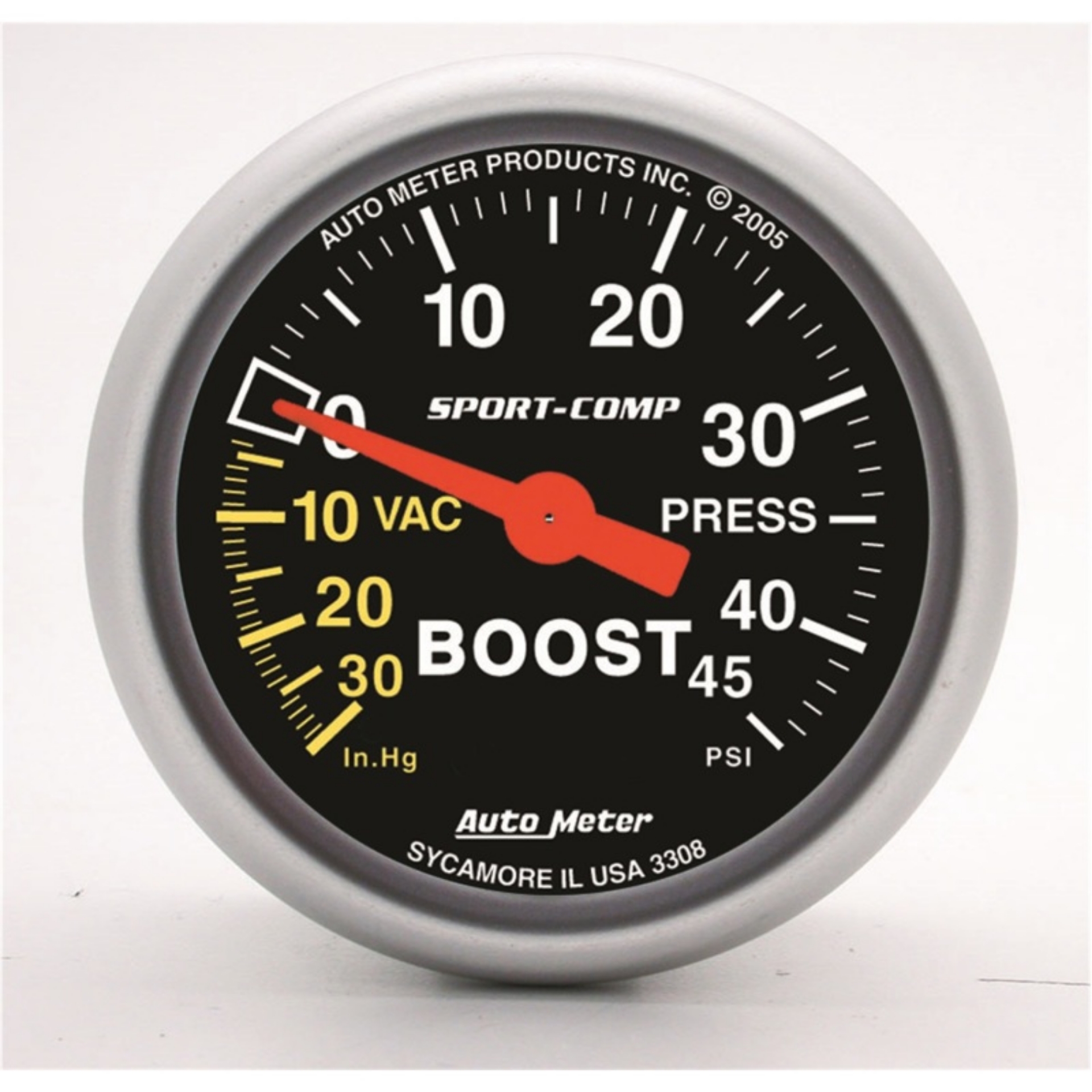 Picture of Autometer Sport-Comp 52mm 45 PSI Mechanical Boost Gauge