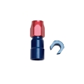 Picture of Russell Performance 3-8in SAE Quick Disc Female to -6 Hose Red-Blue Straight Hose End