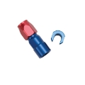 Picture of Russell Performance 5-16in SAE Quick Disc Female to -6 Hose Red-Blue Straight Degree Hose End