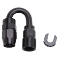 Picture of Russell Performance 5-16in SAE Quick Disc Female to -6 Hose Black 180 Degree Hose End