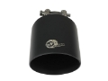 Picture of aFe Takeda 304 SS Clamp-On Exhaust Tip 2-5in- Inlet - 4-5in- Outlet - 7in- L - Black