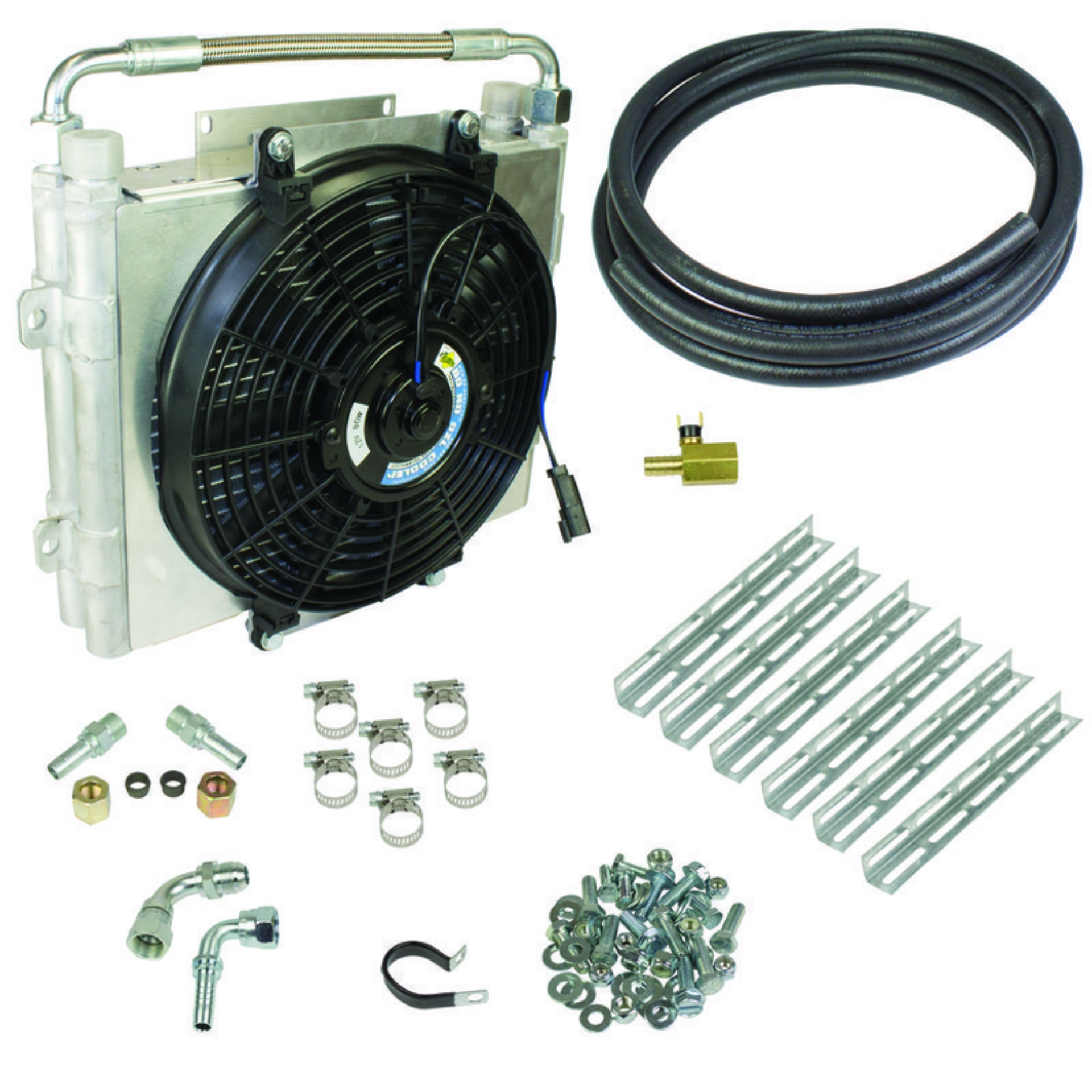 Picture of BD Diesel Xtrude Double Stacked Transmission Cooler Kit - Universial 5-8in Tubing