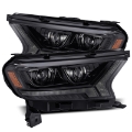 Picture of AlphaRex 19-21 Ford Ranger LUXX LED Proj Headlights Plank Style Alpha Black w-Seq Signal-DRL