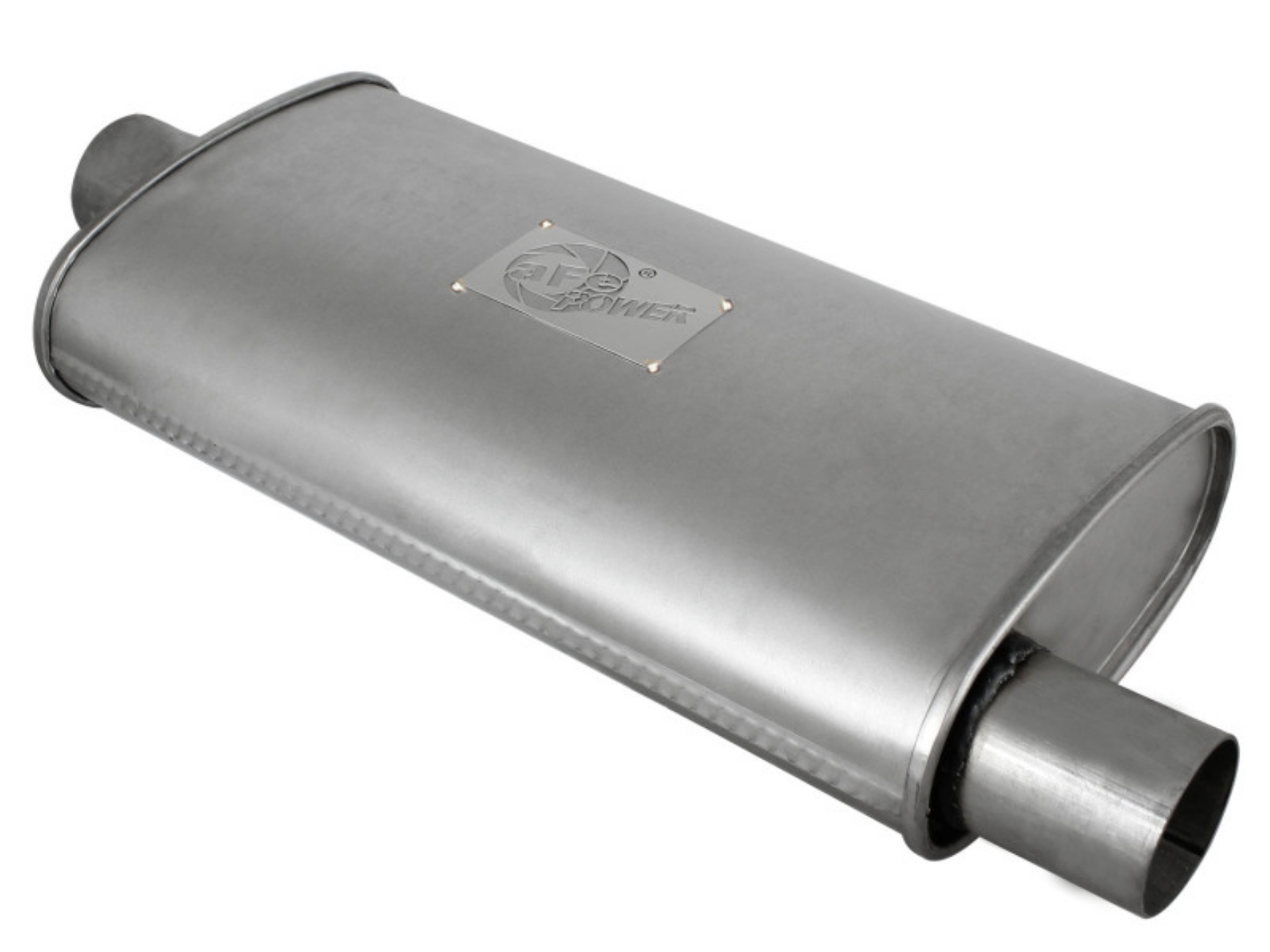 Picture of aFe Scorpion Replacement Alum Steel Muffler Double Layer 2-1-2in In-Out Center-Offset 18inL x9inW