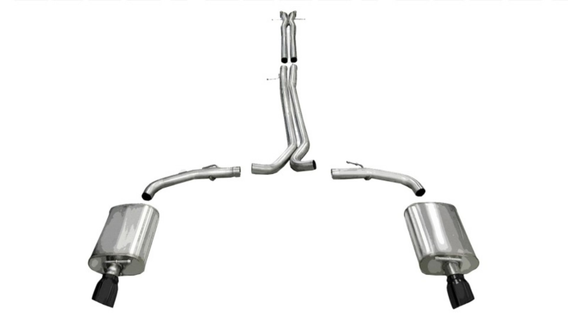 Picture of Corsa 2010-2019 Ford Taurus SHO 3-5L V6 Turbo Sport Cat-Back Exhaust w- Dual 4in Black Tips