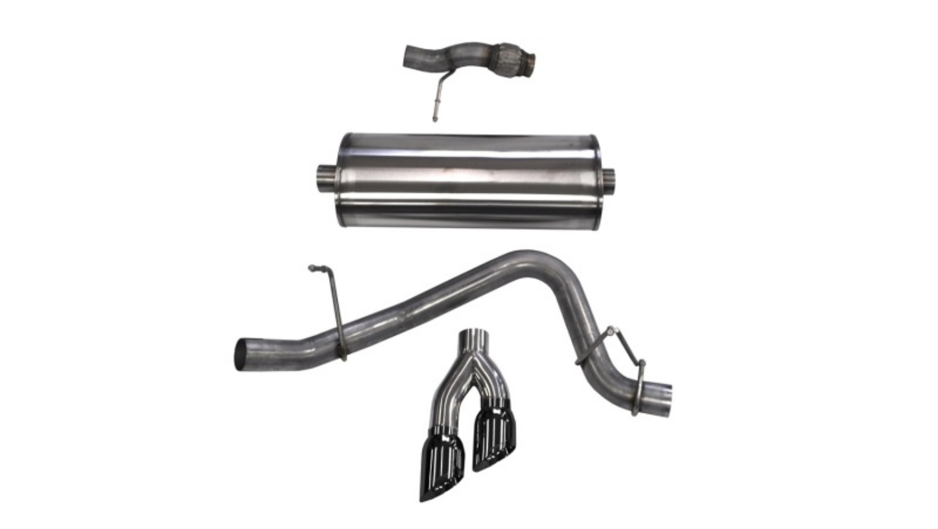 Picture of Corsa 2015-2020 ack Exhaust Sport 3in Single Side Twin Black 4in Tips 2015 Chevy Tahoe-GMC Yukon